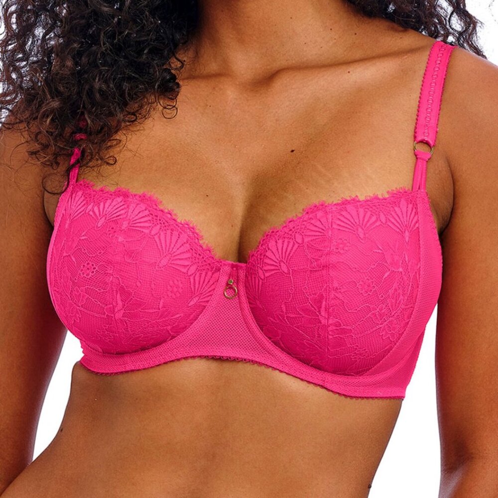Freya Fascinate Balconette Bra 32DDD Hot Pink Lace